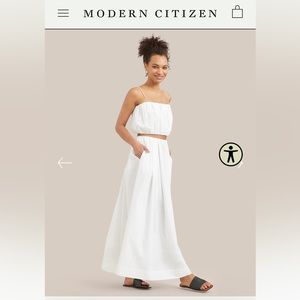 Modern Citizen White pleated maxi skirt